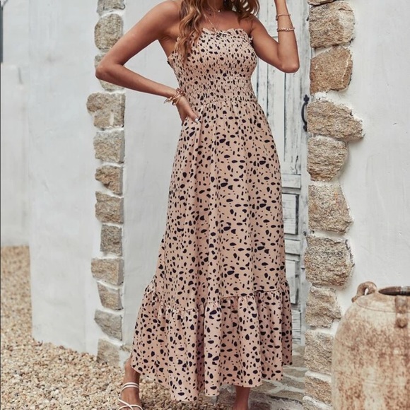 Boho dot strapless maxi dress - Picture 5 of 7